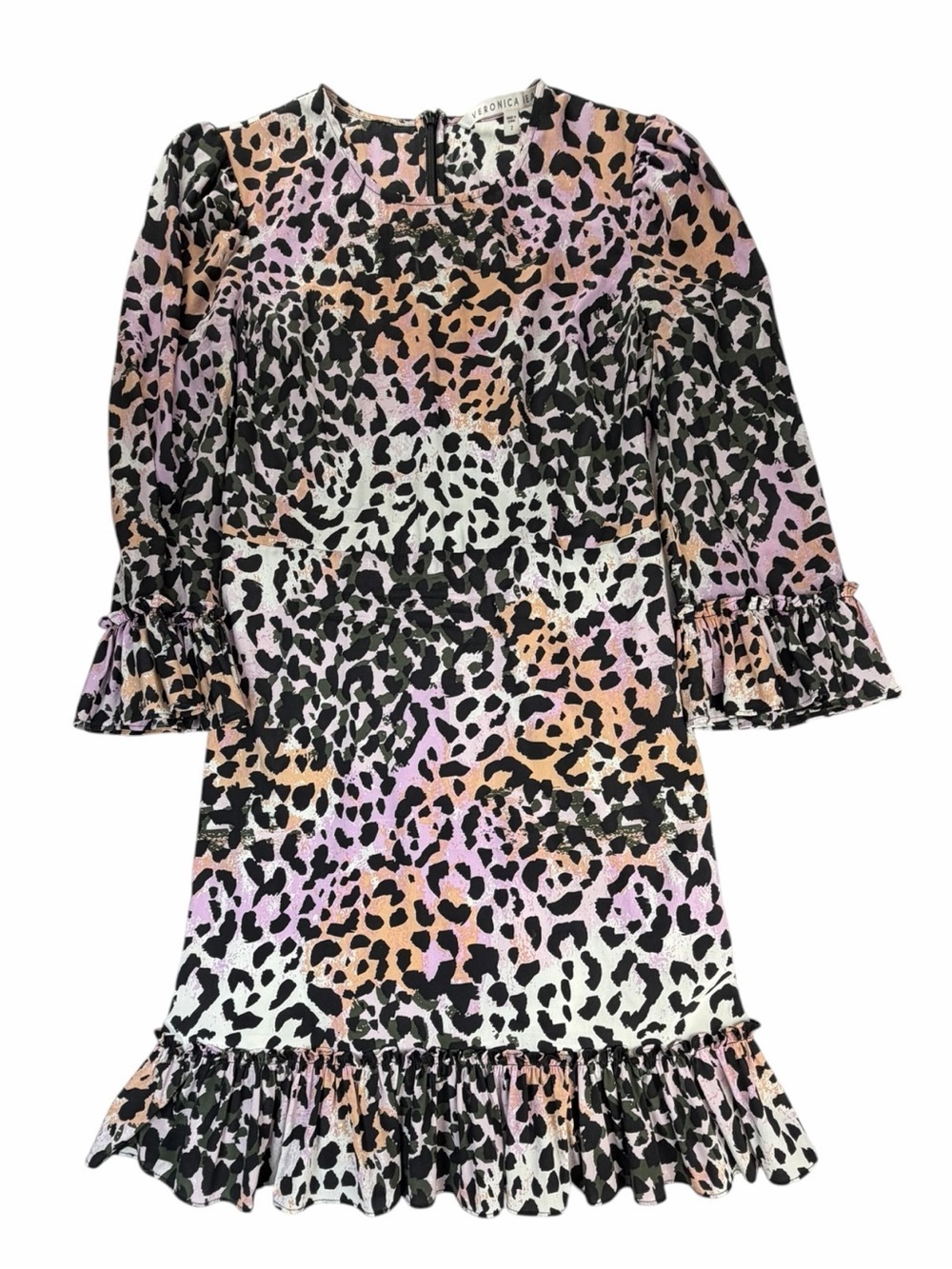 Veronica Beard Women’s Silk Tamar Watercolor Leopard Lilac Dress Size 2/XS - Picture 2 of 12